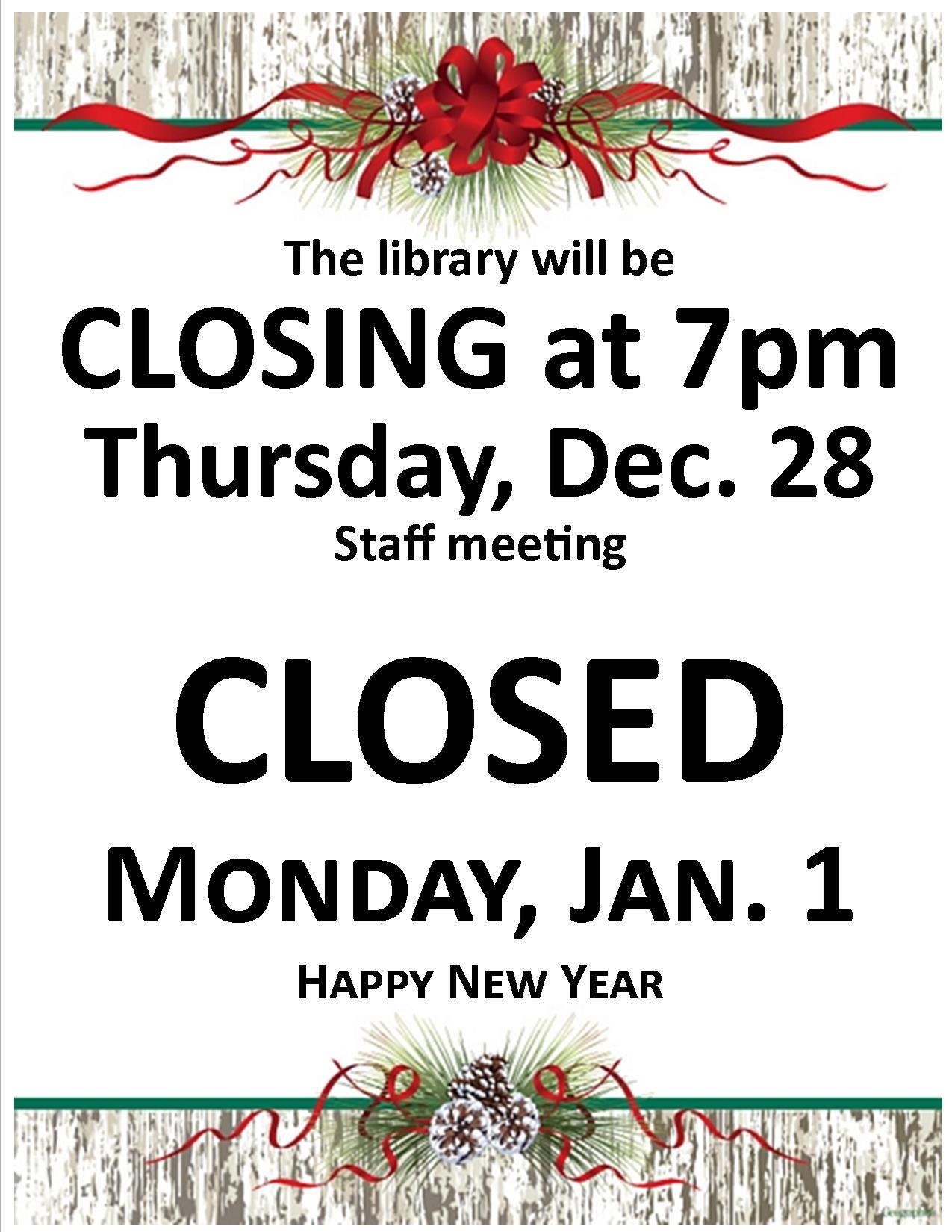 Library Closed 20172923
