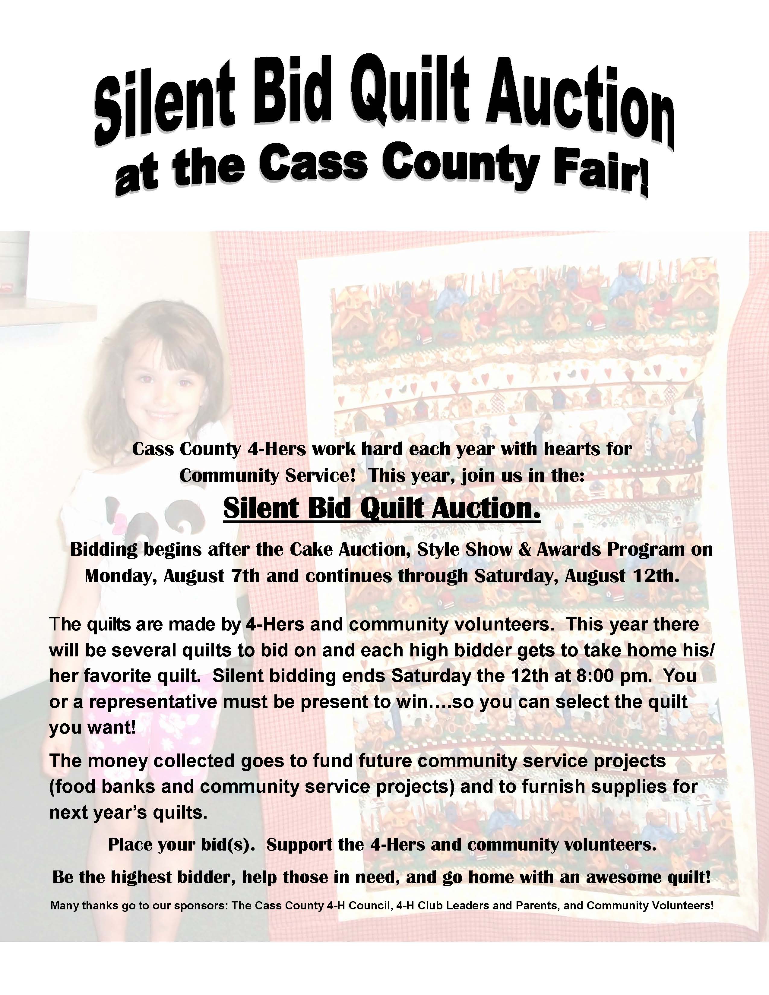 2017 flyer for Community Serivce Silent Quilt Auction1462