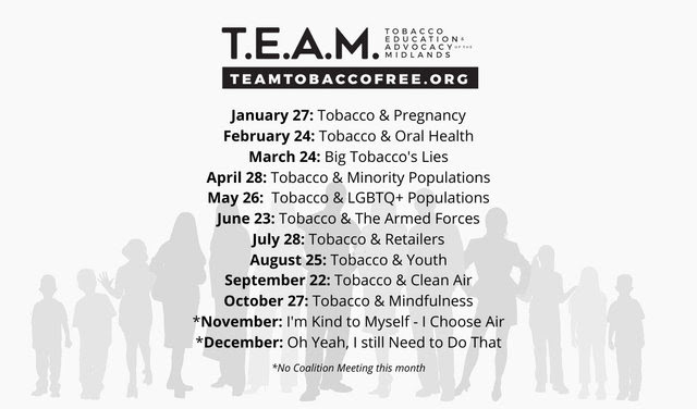 team tobacco free schedule