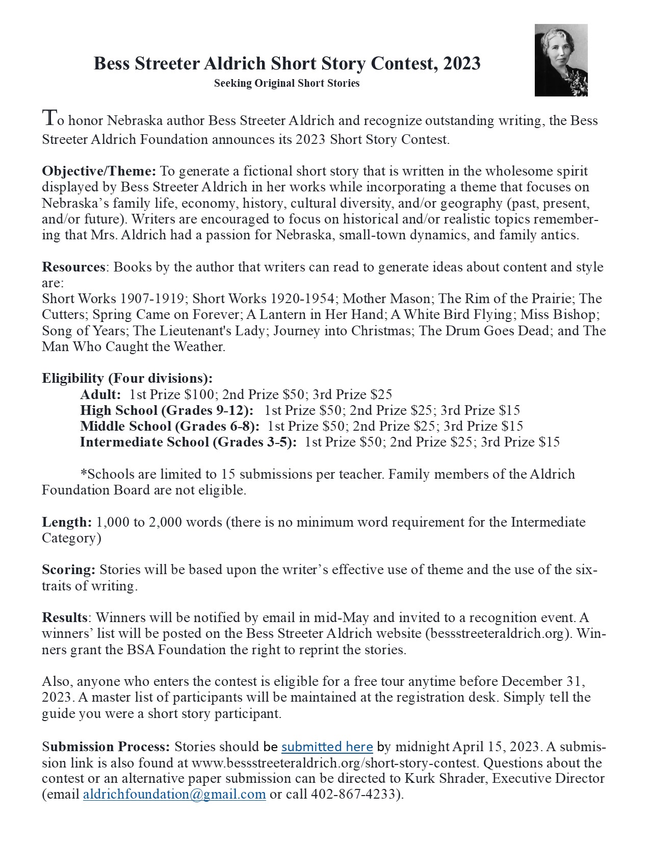 Bess Streeter Aldrich stories 2023