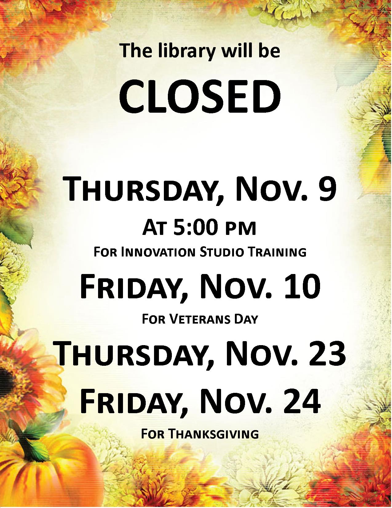 Library Closed 20172254